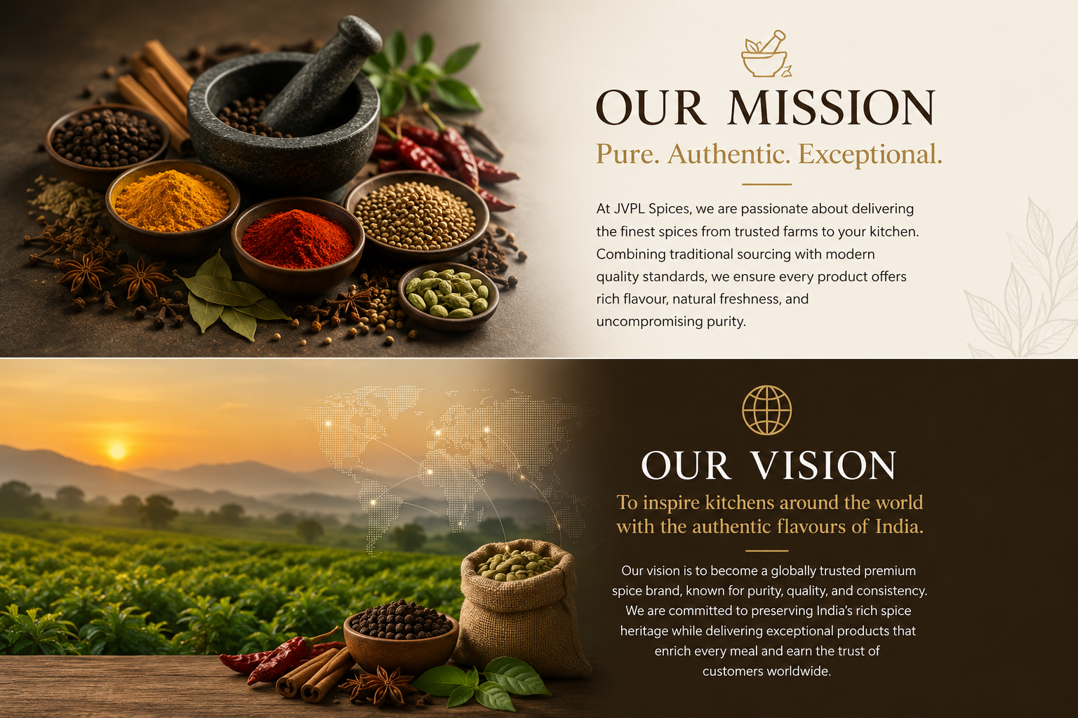 JVPL Spice Trading and Manufacturing Vision for world wholesale distribution